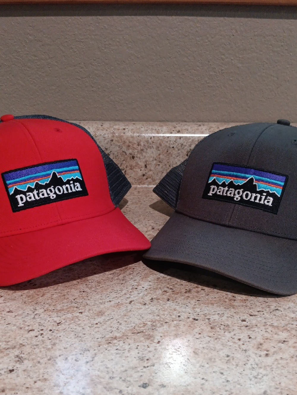 Patagonia Trucker Hats in Red and Gray